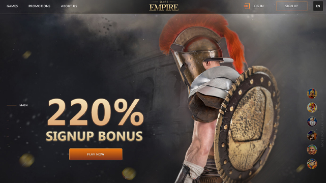 Slots Empire Homepage Screenshot